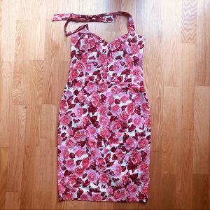 Vintage Kookai Rose Print Halter Dress
